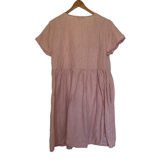 Madewell Alexandra Button Front Linen Blend Babydoll Midi Dress Size M - Picture 2 of 5